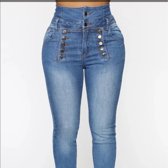 Fashion Nova Denim - FASHION NOVA Size  US 32 High-Waisted Blue Jeans beautiful